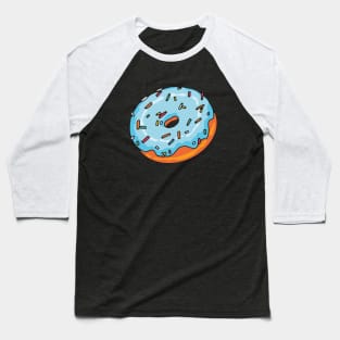 Blue Glazed Donut Baseball T-Shirt